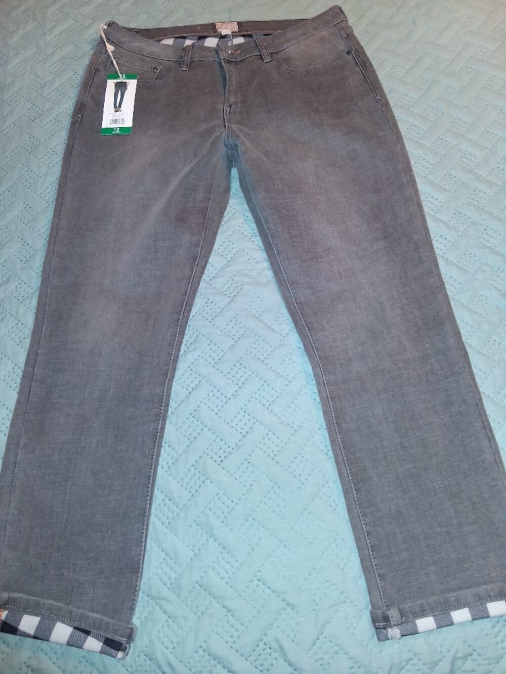 NWT Weatherproof Fleece-Bonded Jeans-size 12